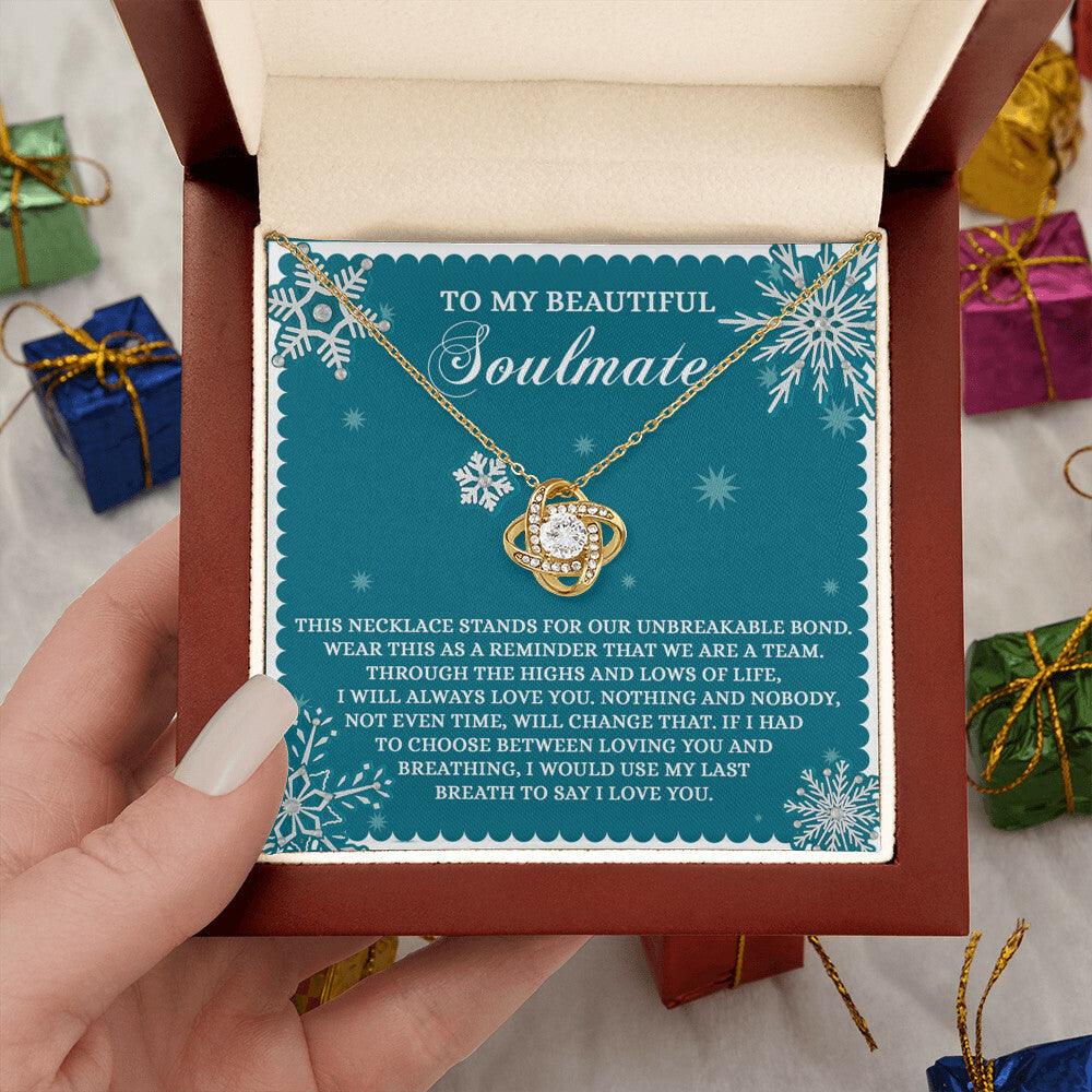 Gift for Soulmate - A Team - Love Knot Pendant Necklace - Mallard Moon Gift Shop