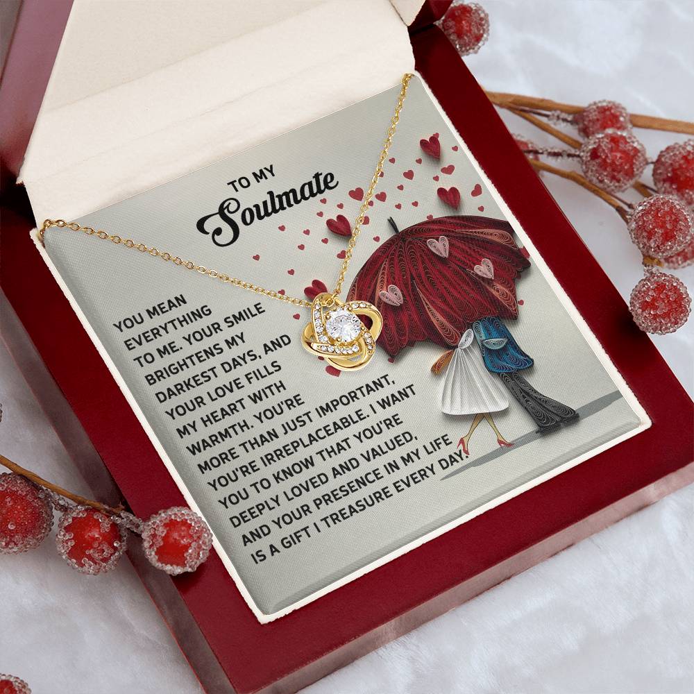To My Soulmate - Love Knot Necklace – A Romantic Gift to Show She's Irreplaceable - Mallard Moon Gift Shop