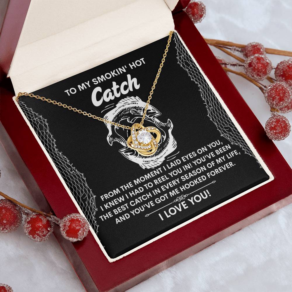 Gift for Soulmate - Got Me Hooked - Love Knot Pendant Necklace - Mallard Moon Gift Shop