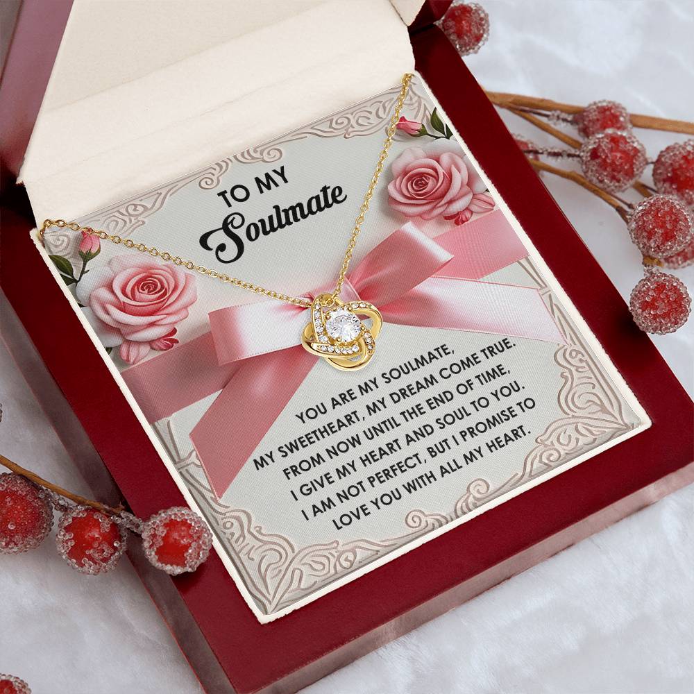 Gift for Soulmate - Heart And Soul - Love Knot Pendant Necklace - Mallard Moon Gift Shop