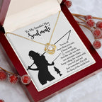 To My Smokin' Hot Soulmate - Fishing Themed Message Card with Love Knot Necklace