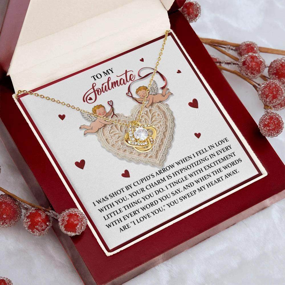 Gift for Soulmate - Sweep My Heart - Love Knot Pendant Necklace