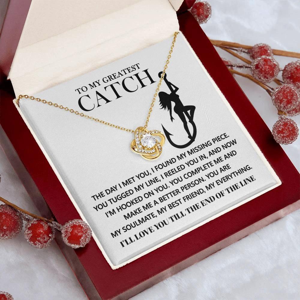 Gift for Soulmate - Hooked On You - Love Knot Pendant Necklace