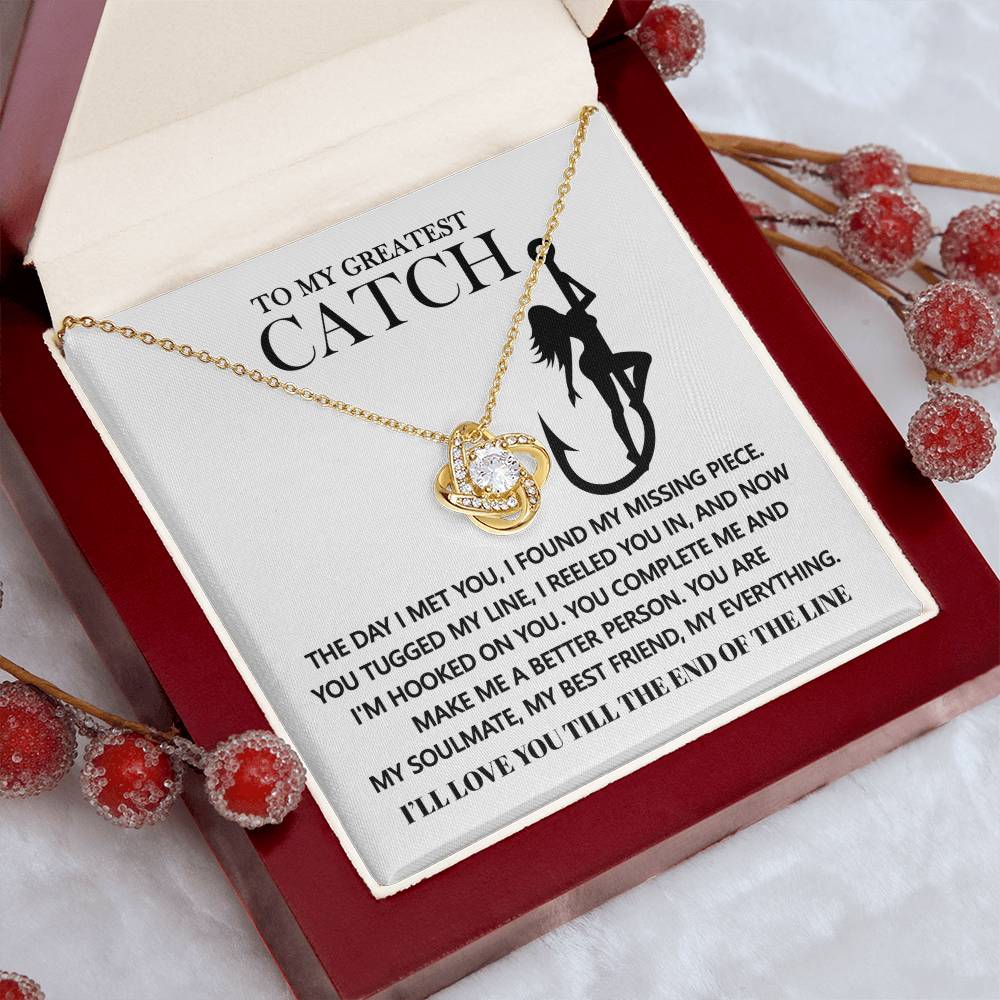 Gift for Soulmate - Hooked On You - Love Knot Pendant Necklace - Mallard Moon Gift Shop