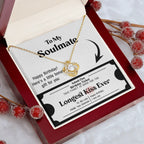 Soulmate Birthday Love Knot Necklace – Longest Kiss Ever Message Card | Romantic Gift for Wife or Girlfriend