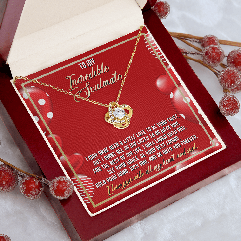 Gift for Soulmate - I Love You with All My Heart and Soul - Love Knot Necklace - Mallard Moon Gift Shop