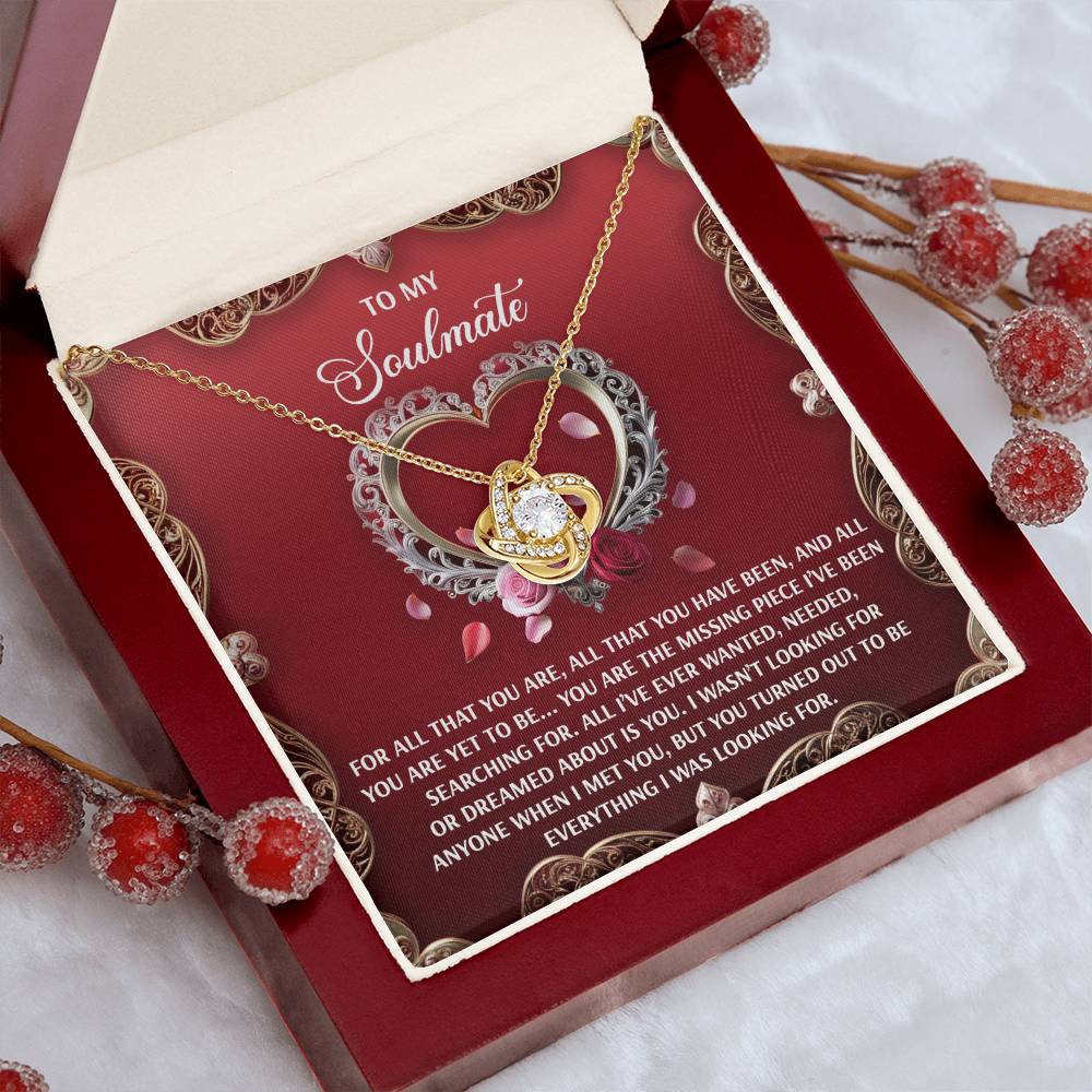 Gift for Soulmate - I Met You - Love Knot Pendant Necklace - Mallard Moon Gift Shop