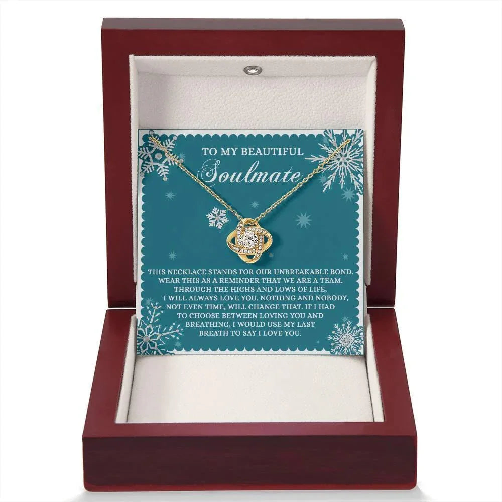 Gift for Soulmate - A Team - Love Knot Pendant Necklace