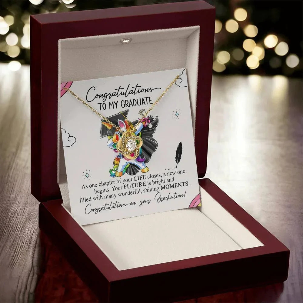 Daughter Graduation Pendant Necklace Gift Congratulations to my Graduate Your Future is Bright