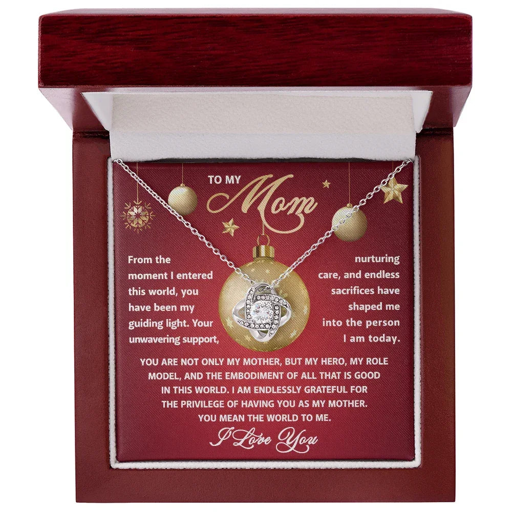 Gift for Mom - My Guiding Light - Love Knot Necklace