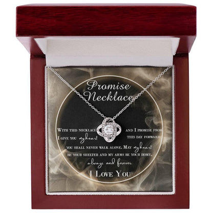 Wife Gift - I Promise My Heart Love Knot Pendant Necklace - Mallard Moon Gift Shop