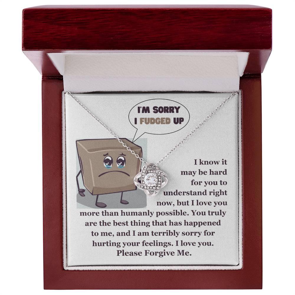 Apology Gift for Girlfriend, Wife, Soulmate - Sorry, The Best Thing - Love Knot Pendant Necklace - Mallard Moon Gift Shop