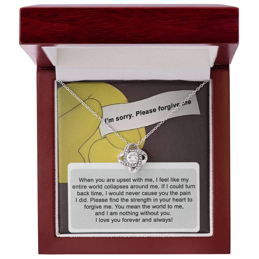 Gift for Girlfriend, Wife  - Sorry, Nothing Without You - Love Knot Pendant Necklace - Mallard Moon Gift Shop