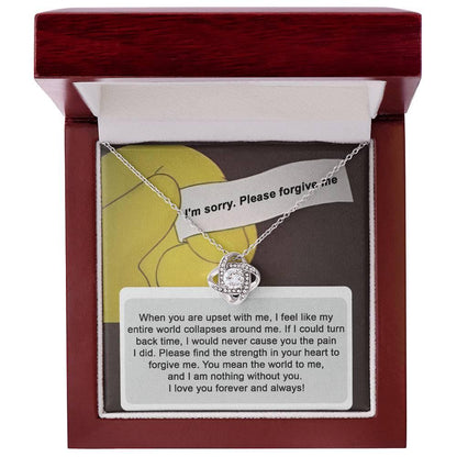Gift for Girlfriend, Wife  - Sorry, Nothing Without You - Love Knot Pendant Necklace - Mallard Moon Gift Shop