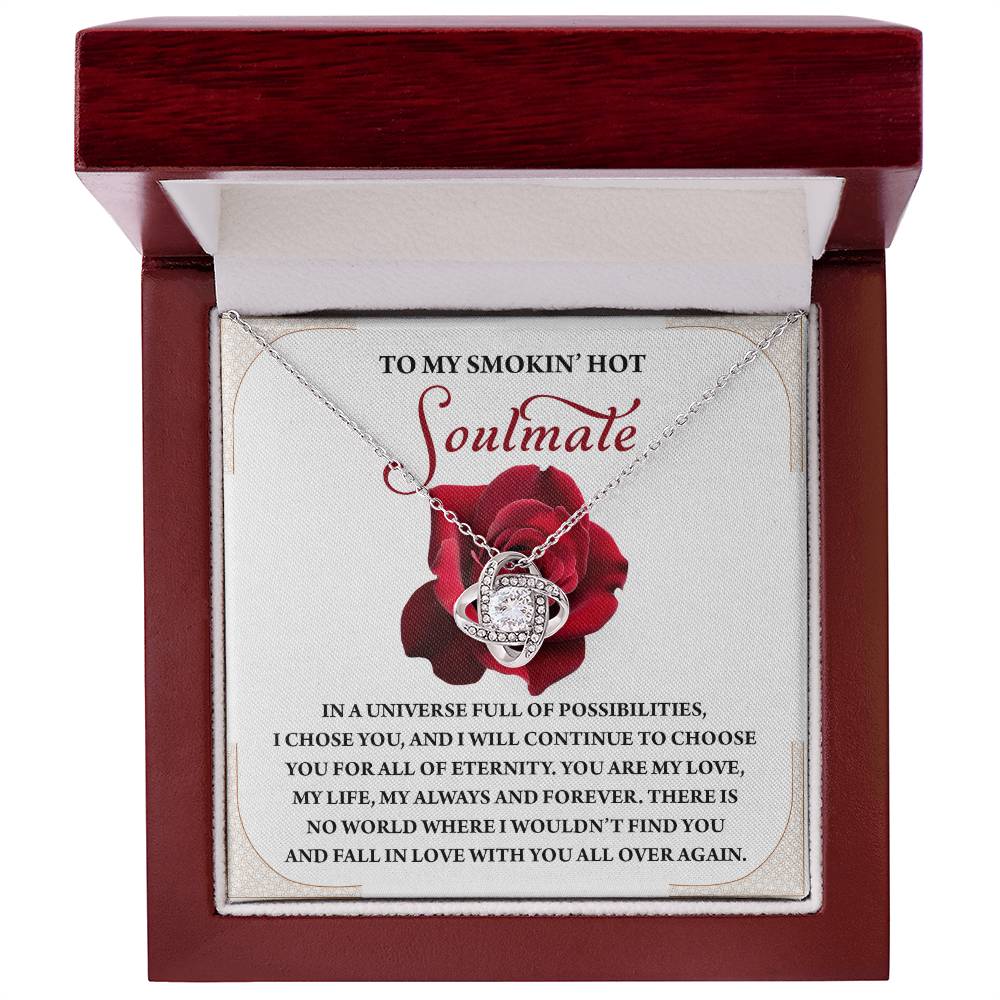 Romantic Anniversary, Valentine's Day Gift for Soulmate, Wife, Girlfriend - Fall In Love Over Again - Love Knot Pendant Necklace - Mallard Moon Gift Shop