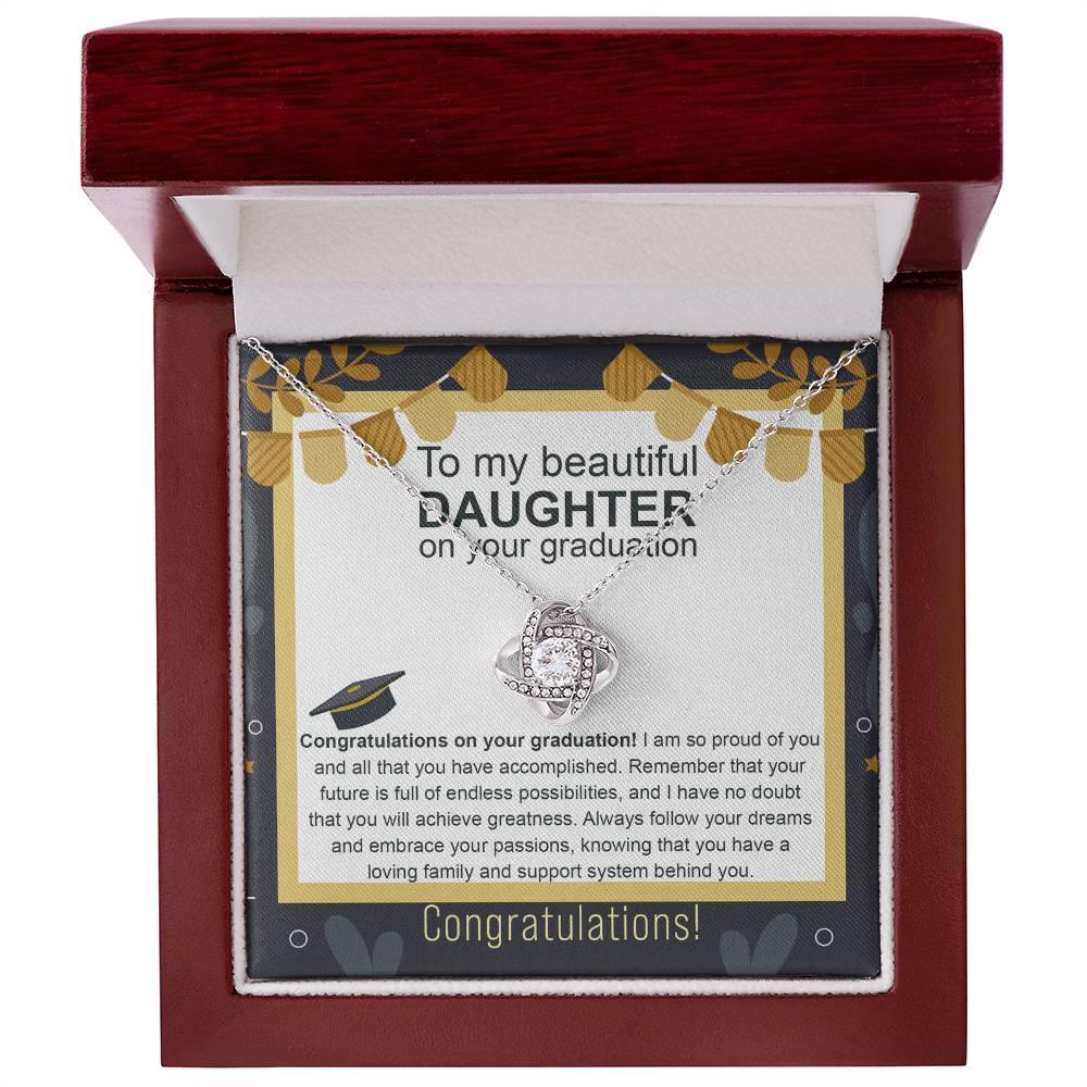 Daughter Graduation Gift Follow Your Dreams Congratulations Love Knot Necklace - Mallard Moon Gift Shop