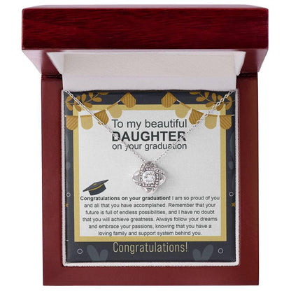 Daughter Graduation Gift Follow Your Dreams Congratulations Love Knot Necklace - Mallard Moon Gift Shop