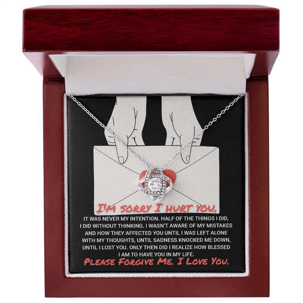 Apology Gift for Girlfriend, Wife, Soulmate-Sorry, Without Thinking - Love Knot Pendant Necklace