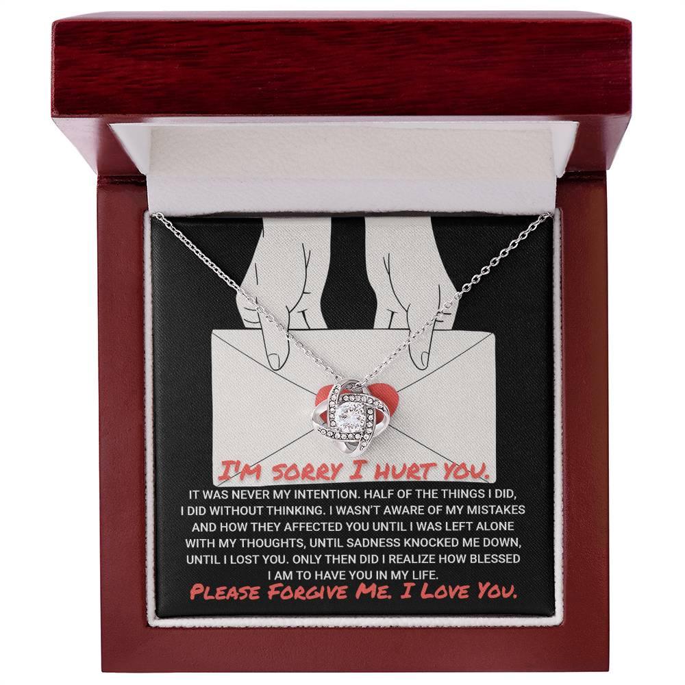 Apology Gift for Girlfriend, Wife, Soulmate-Sorry, Without Thinking - Love Knot Pendant Necklace - Mallard Moon Gift Shop