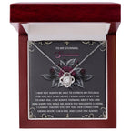 Romantic Gift for Wife or Girlfriend - Stunning Love Knot Pendant Necklace with Soulmate Message - I Am Lucky