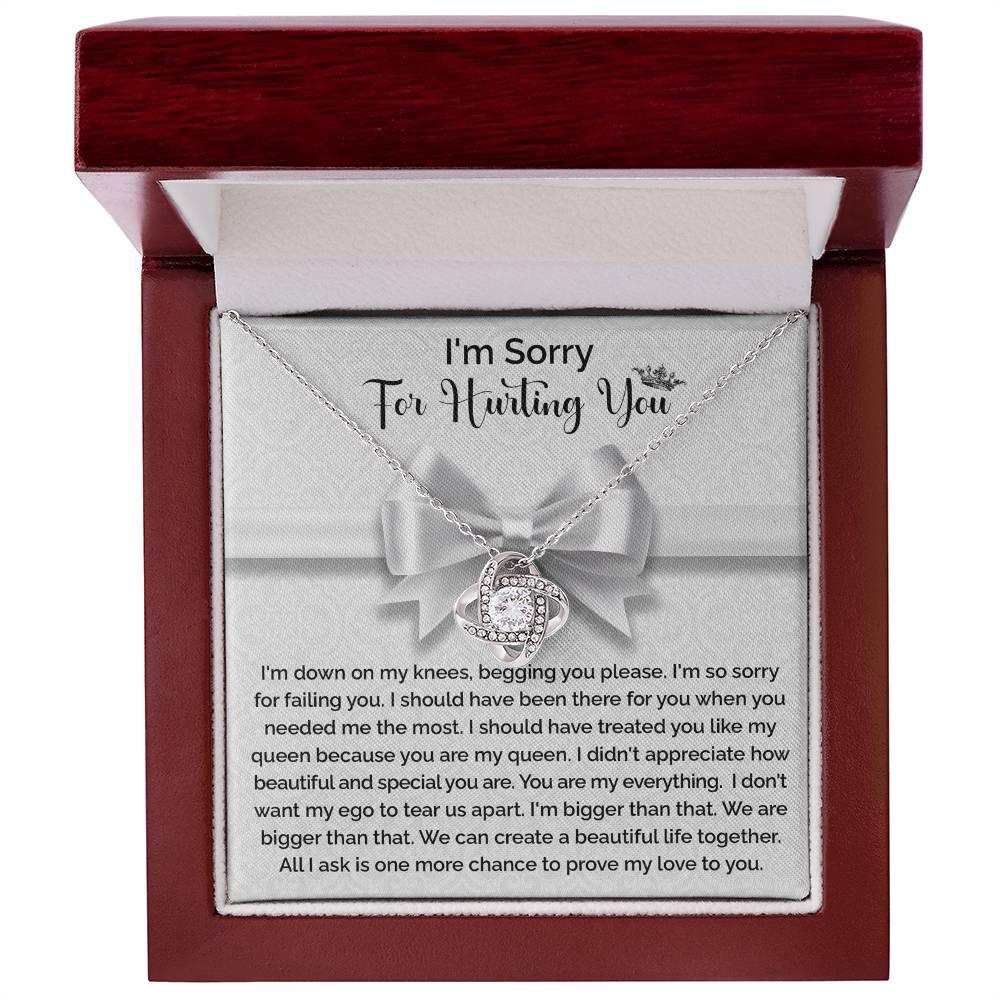 Apology Gift for Girlfriend, Wife, Soulmate - Sorry, My Queen - Love Knot Pendant Necklace - Mallard Moon Gift Shop