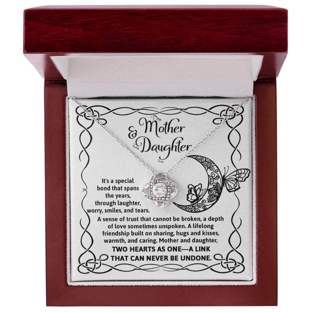 Mother and Daughter - A Special Bond Love Knot Pendant Necklace - Mallard Moon Gift Shop