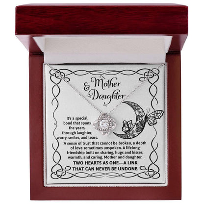 Mother and Daughter - A Special Bond Love Knot Pendant Necklace - Mallard Moon Gift Shop