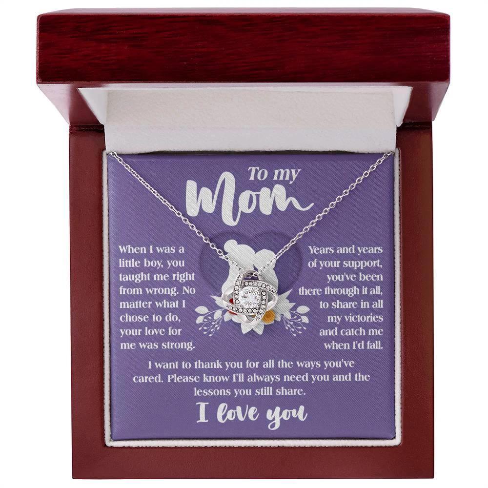 Gift for Mom from Son All the Ways You've Cared - Love Knot Necklace