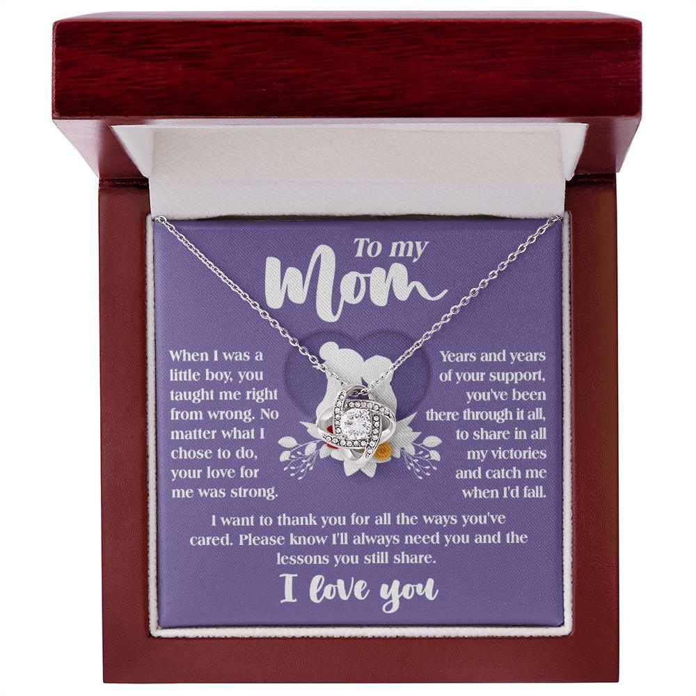 Gift for Mom from Son All the Ways You've Cared - Love Knot Necklace - Mallard Moon Gift Shop