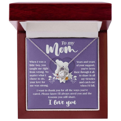 Gift for Mom from Son All the Ways You've Cared - Love Knot Necklace - Mallard Moon Gift Shop