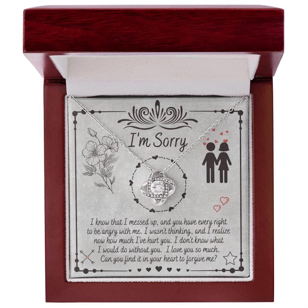 Apology Gift for Girlfriend, Wife, Soulmate - Sorry, I Would Do - Love Knot Pendant Necklace