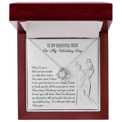 Gift for Mom Wedding Day Gift Always Your Little Girl Love Knot Pendant Necklace - Mallard Moon Gift Shop