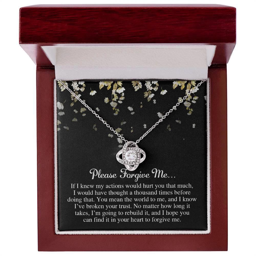Apology Gift for Girlfriend, Wife, Soulmate - Sorry, Broken Your Trust - Love Knot Pendant Necklace