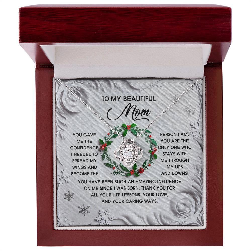 Gift for Mom - Spread My Wings - Love Knot Pendant Necklace