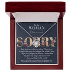 Apology Gift for Girlfriend, Wife, Soulmate - Sorry, Bear This Pain - Love Knot Pendant Necklace