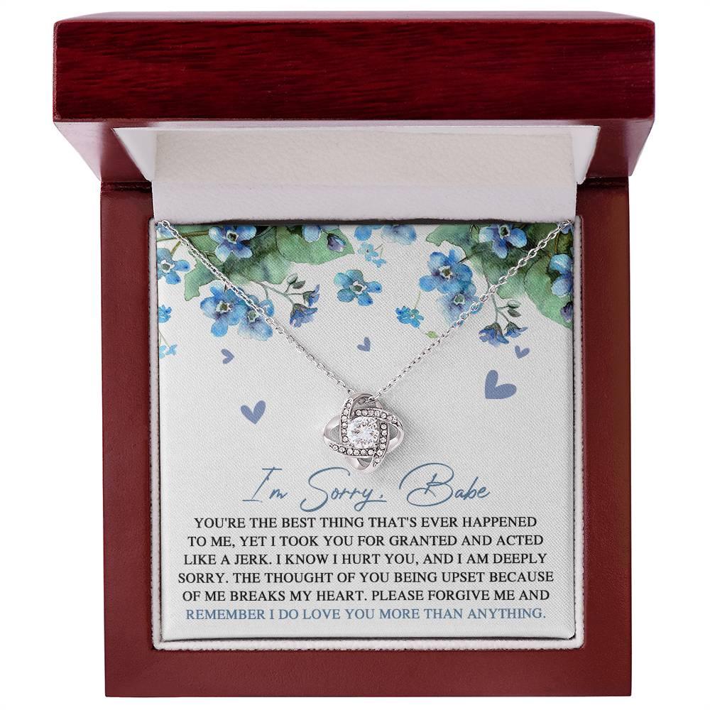 Apology Gift for Girlfriend, Wife, Soulmate - Sorry, More Than Anything - Love Knot Pendant Necklace - Mallard Moon Gift Shop