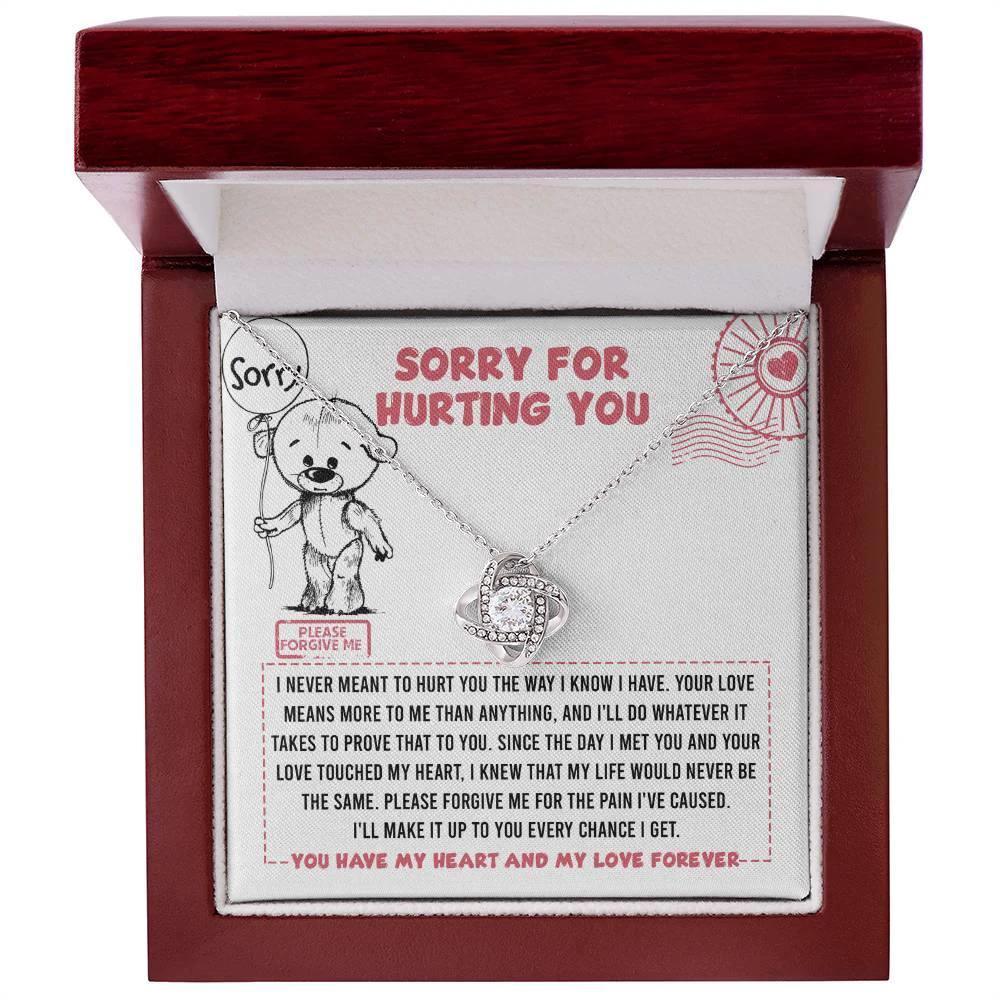 Apology Gift for Girlfriend, Wife, Soulmate - Sorry, Every Chance - Love Knot Pendant Necklace