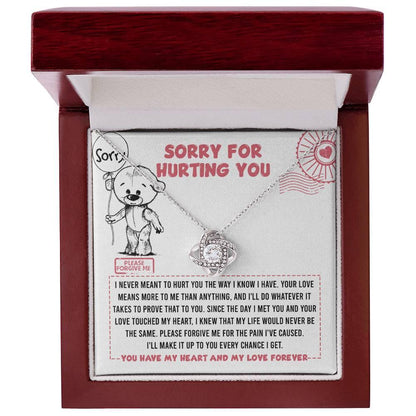 Apology Gift for Girlfriend, Wife, Soulmate - Sorry, Every Chance - Love Knot Pendant Necklace - Mallard Moon Gift Shop