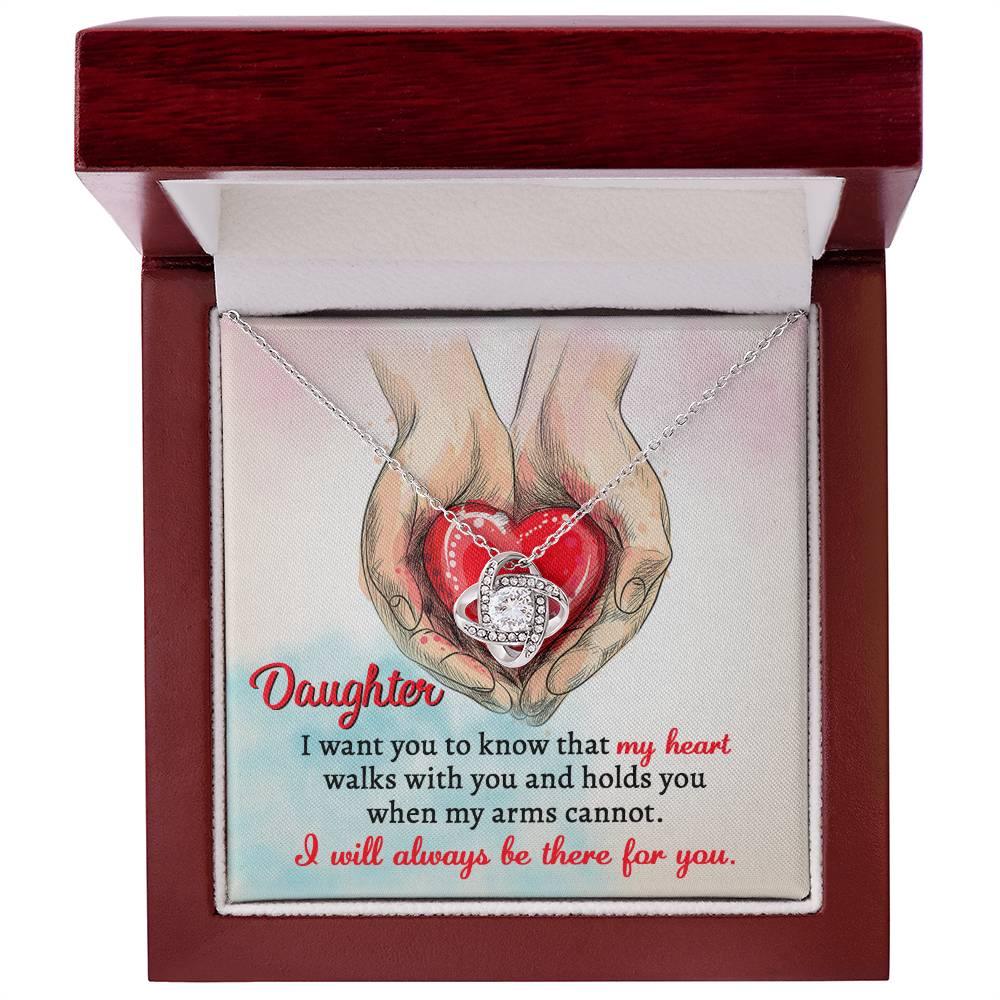 Gift for Daughter- I Will Always Be There Love Knot Pendant Necklace - Mallard Moon Gift Shop