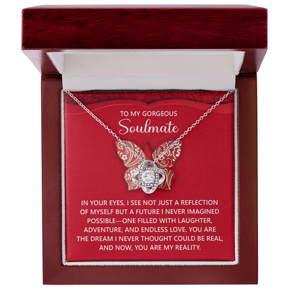 Gift for Soulmate - Endless Love - Romantic Love Knot Necklace with Sentimental Message