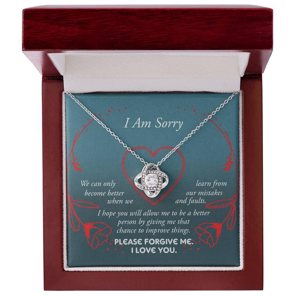 Apology Gift for Girlfriend, Wife, Soulmate - Sorry, Mistakes And Faults - Love Knot Pendant Necklace - Mallard Moon Gift Shop