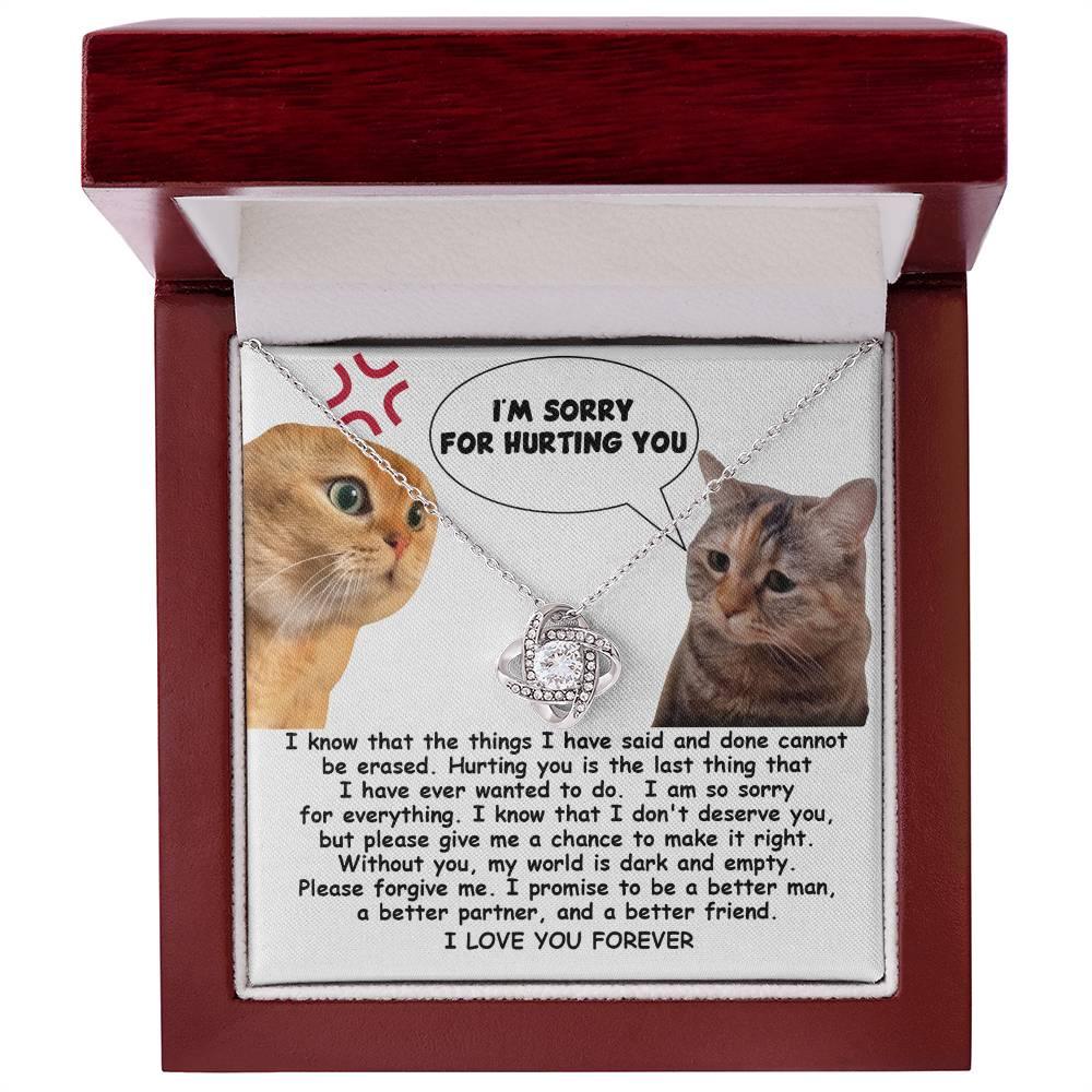 Apology Gift for Girlfriend, Wife, Soulmate - Sorry, Make It Right - Love Knot Pendant Necklace - Mallard Moon Gift Shop