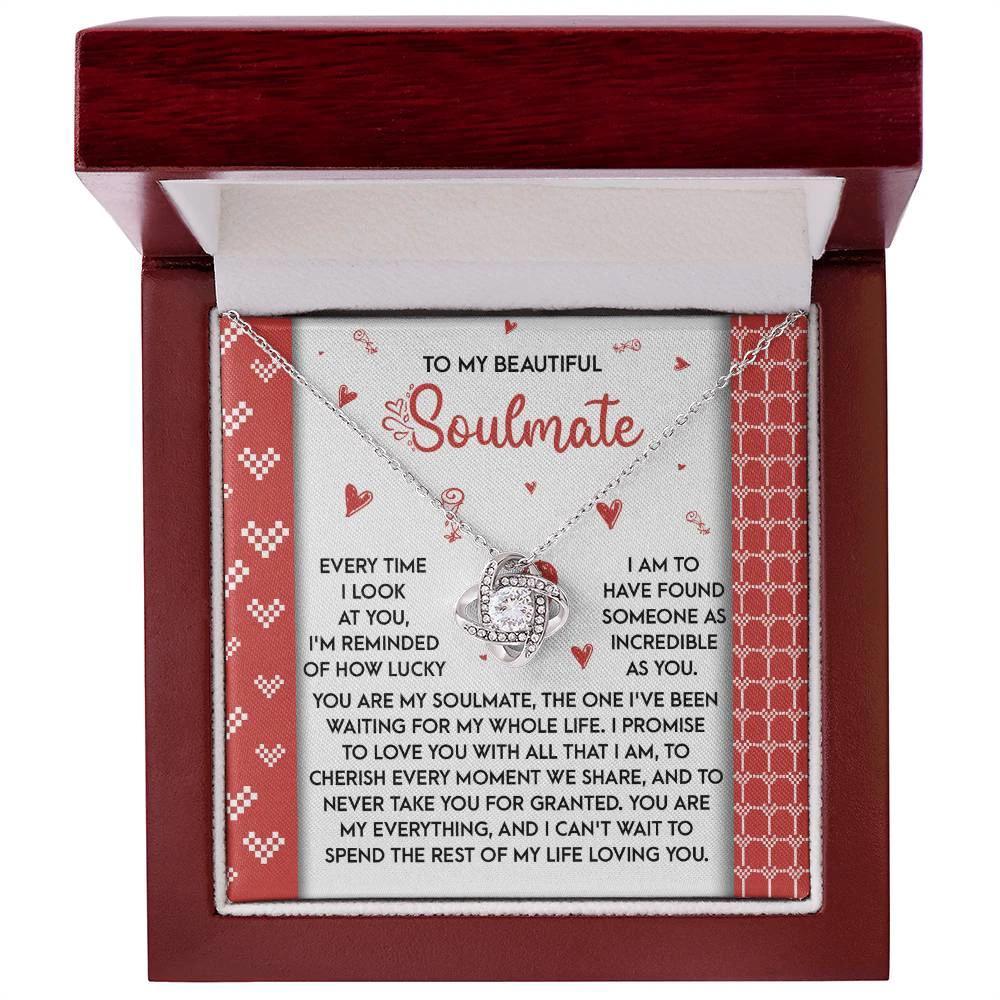 Romantic Anniversary, Valentine's Day Gift for Soulmate, Wife, Girlfriend - Waiting My Whole Life - Love Knot Pendant Necklace