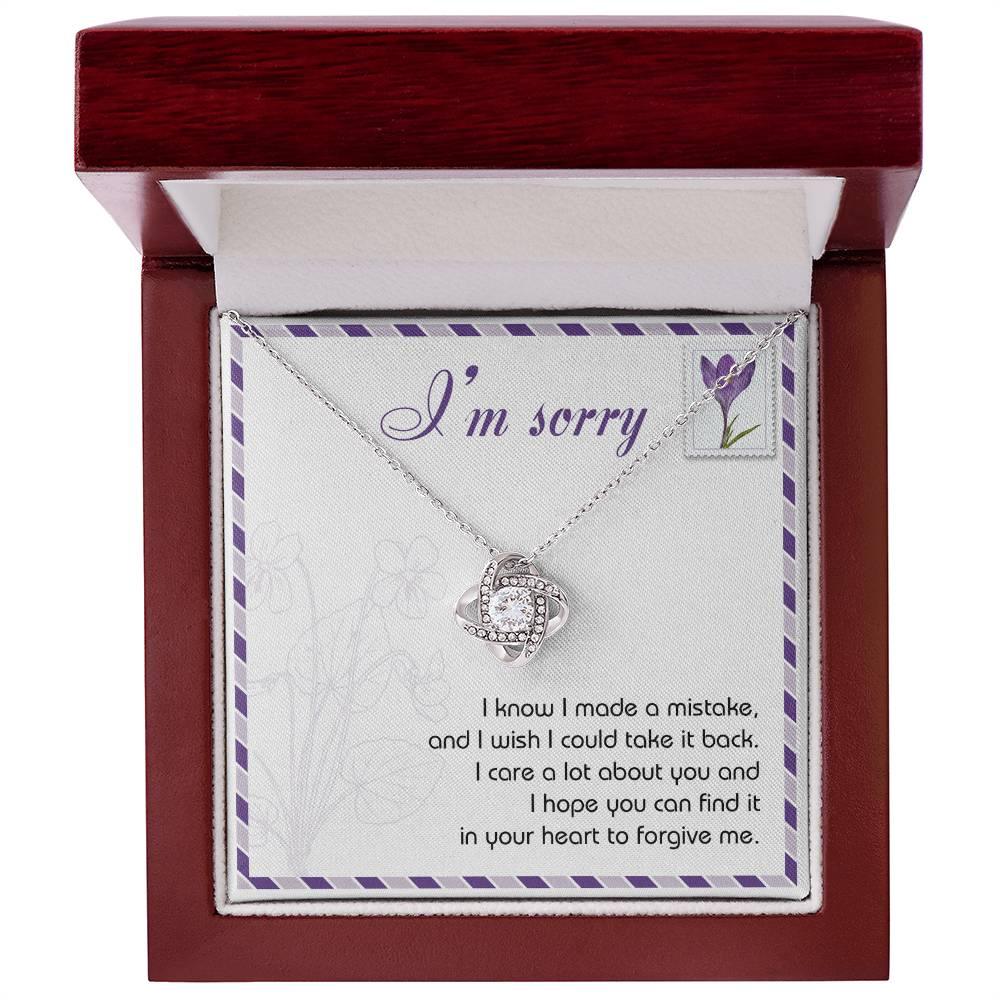Gift for Girlfriend, Wife - Sorry, Take It Back - Love Knot Pendant Necklace - Mallard Moon Gift Shop