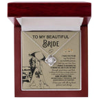 To My Beautiful Bride - My Best Friend, Faithful Partner Love Knot Pendant Necklace Wedding Day Gift