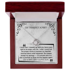 Apology Gift for Girlfriend, Wife, Soulmate - Sorry, Angry With Me - Love Knot Pendant Necklace
