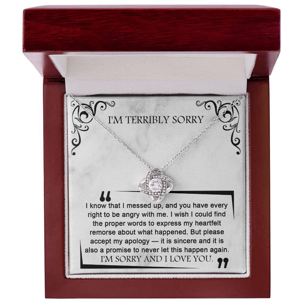 Apology Gift for Girlfriend, Wife, Soulmate - Sorry, Angry With Me - Love Knot Pendant Necklace - Mallard Moon Gift Shop