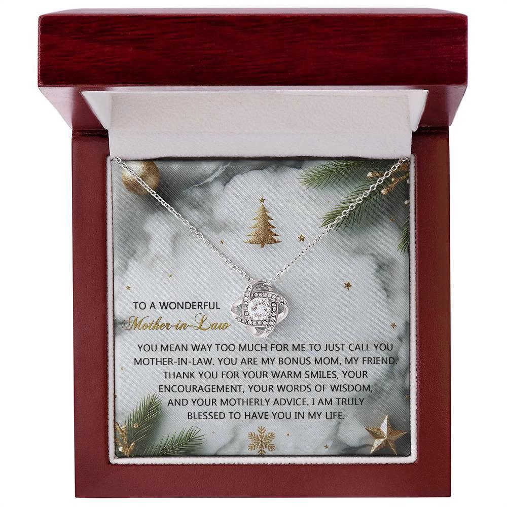 Gift for Mother-in-Law - Motherly Advice - Love Knot Pendant Necklace