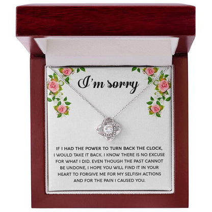 Gift for Girlfriend, Wife - Sorry, Make It Right - Love Knot Pendant Necklace - Mallard Moon Gift Shop