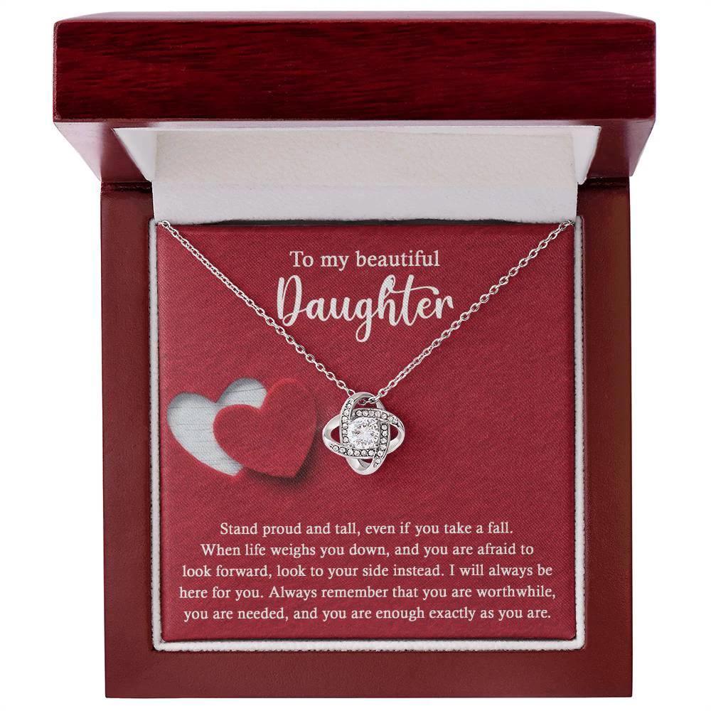 Daughter Wedding Day Gift - As You Are - Love Knot Pendant Necklace